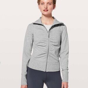 Lululemon Gather Up Jacket Heathered Power Grey / Sea Salt Sz 4